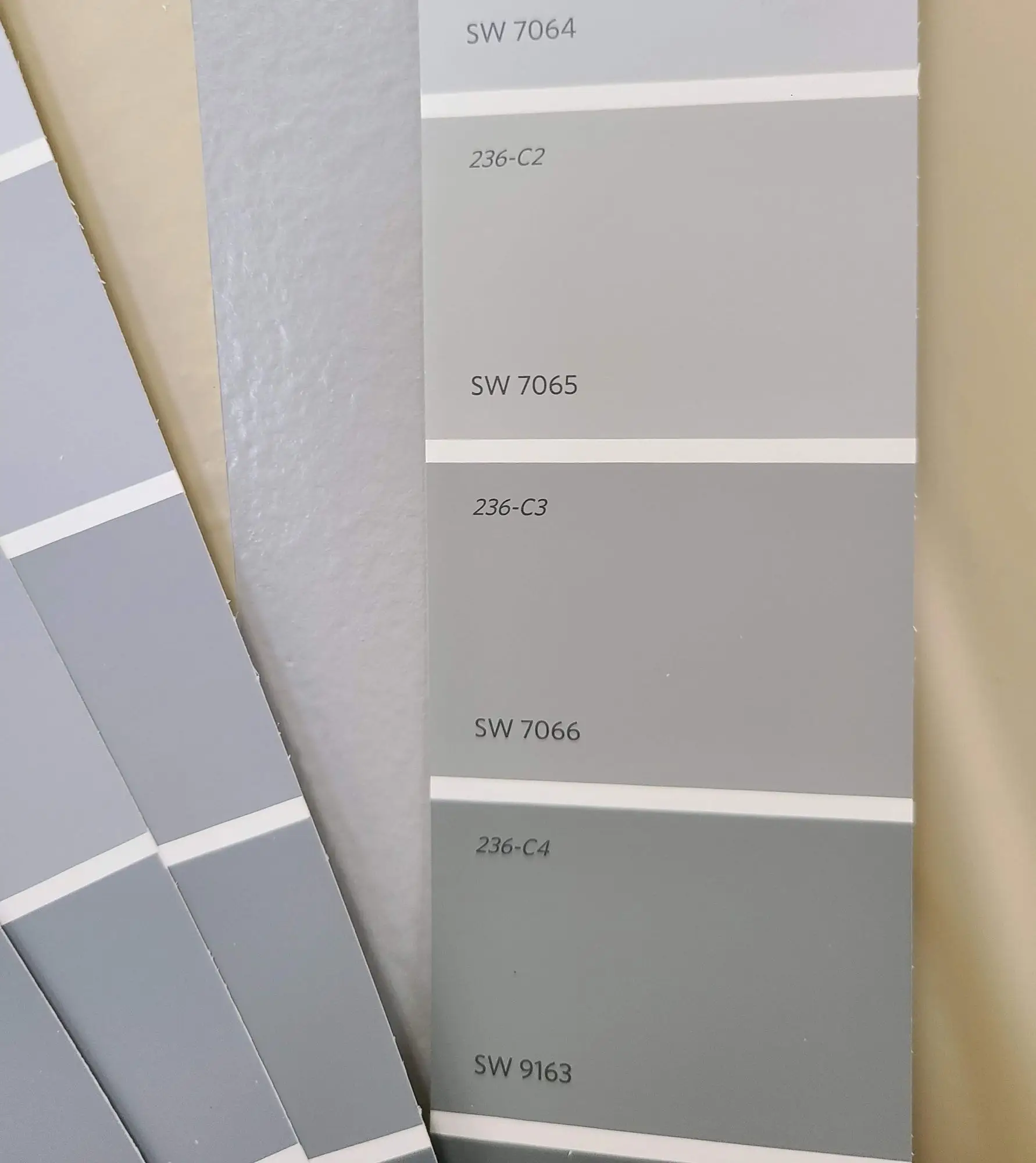 Designer colour selection and palette consultation for an upscale home.