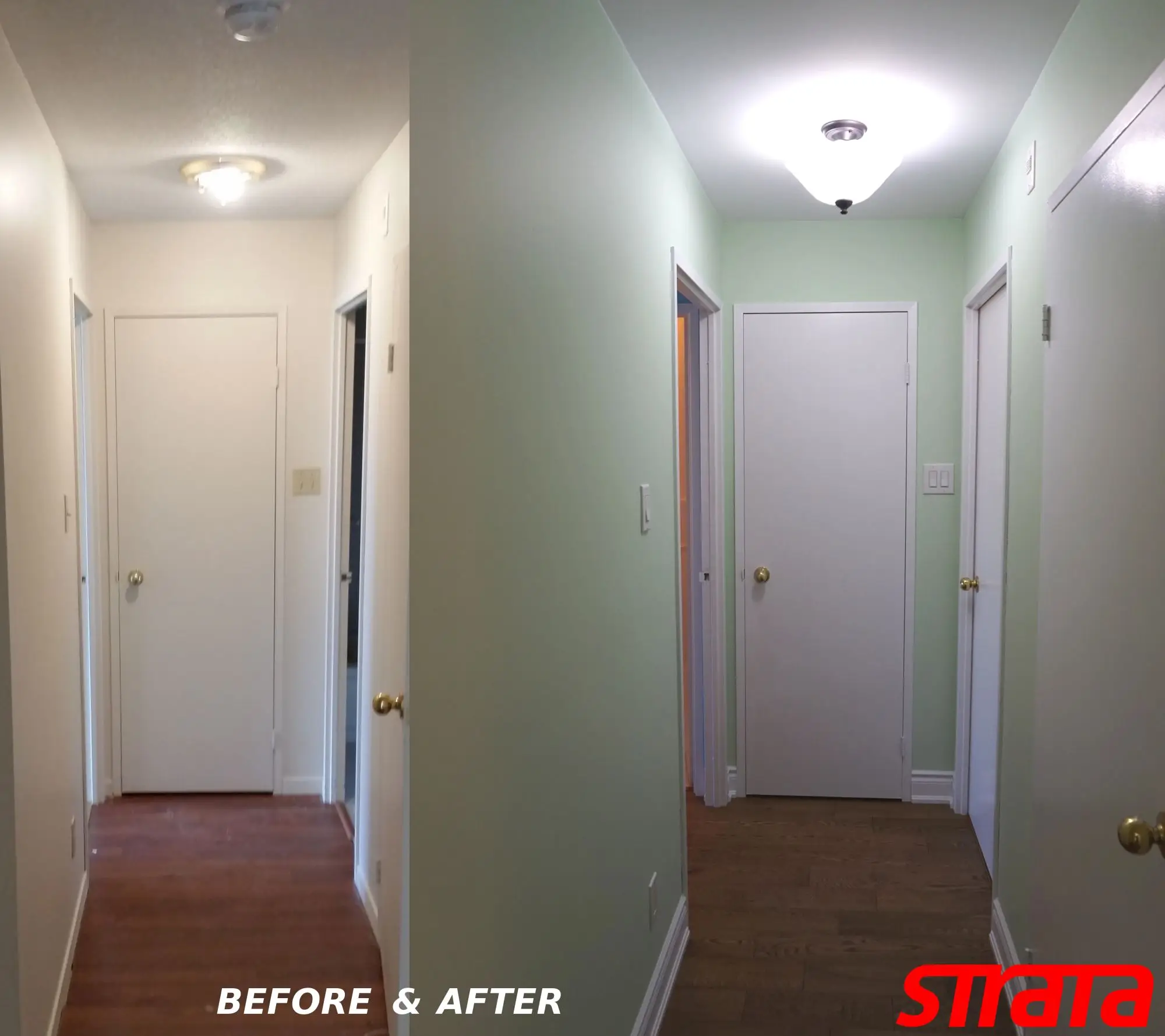 Toronto condo popcorn ceiling removal transformation showing smooth modern ceiling.