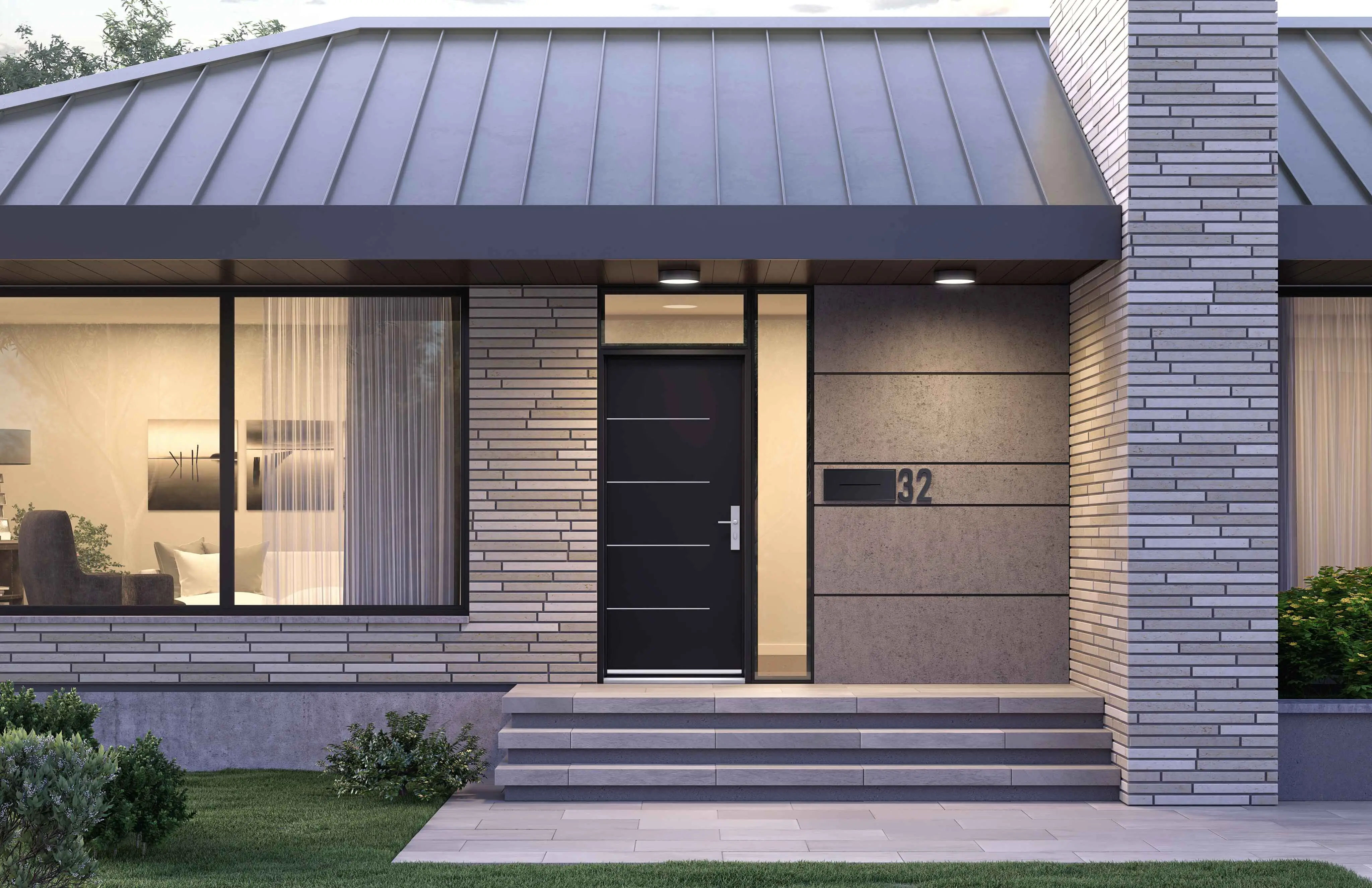 Front entry door with glass and sidelite design for exterior door replacement in the GTA.
