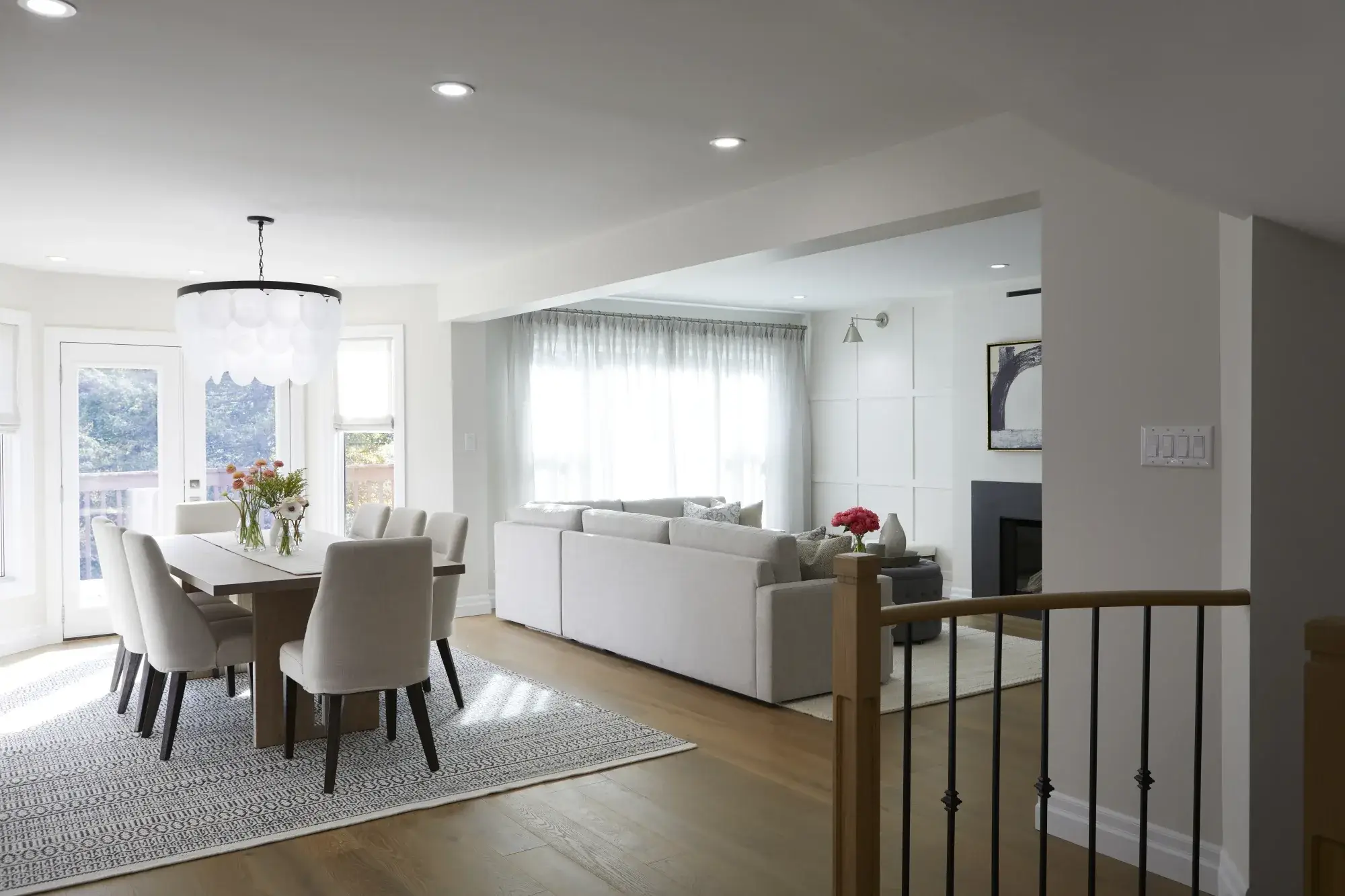 Premium interior painting in Toronto with smooth walls, crisp trim, and a bright open-concept living space.