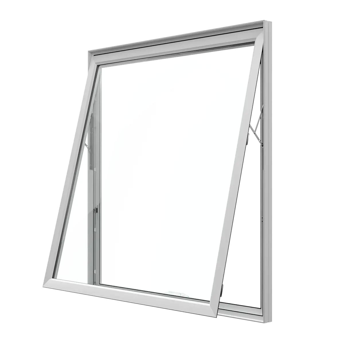 Open awning vinyl replacement window for bathrooms, basements, kitchens, and ventilation.