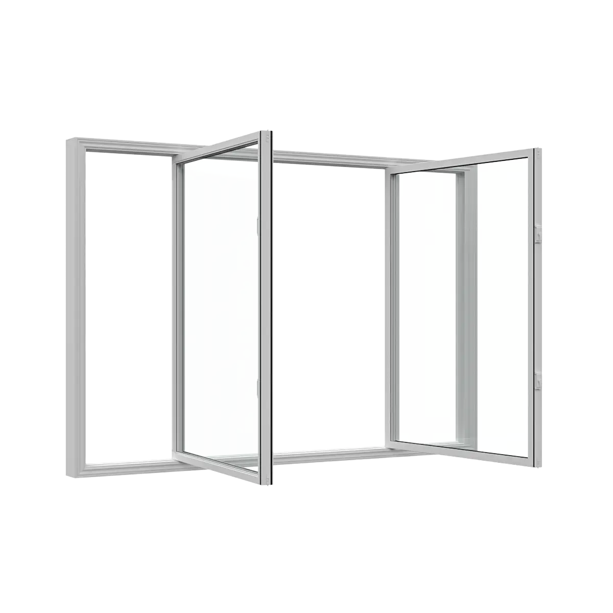 Open double slider vinyl replacement window for wider openings and basement window replacement.