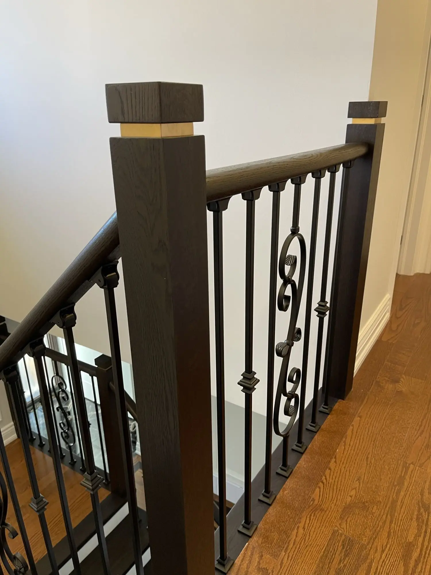 Stair railing upgrade project in Markham.