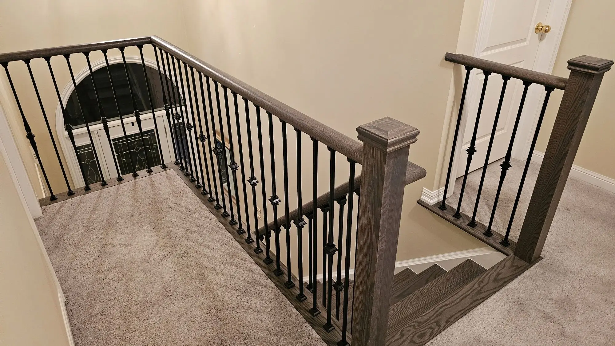 Modern stair railing installation in Mississauga.