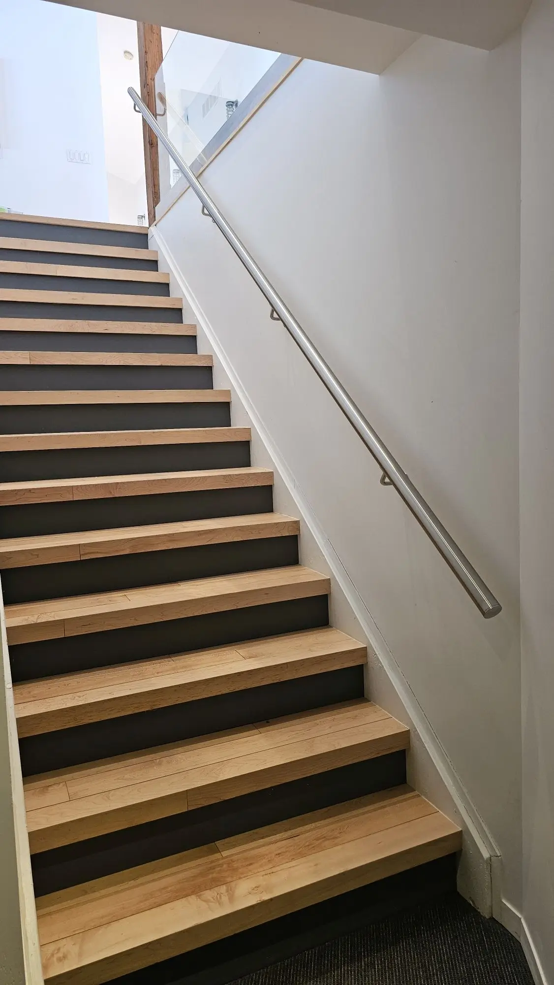 Modern stair railing installation in Richmond Hill.