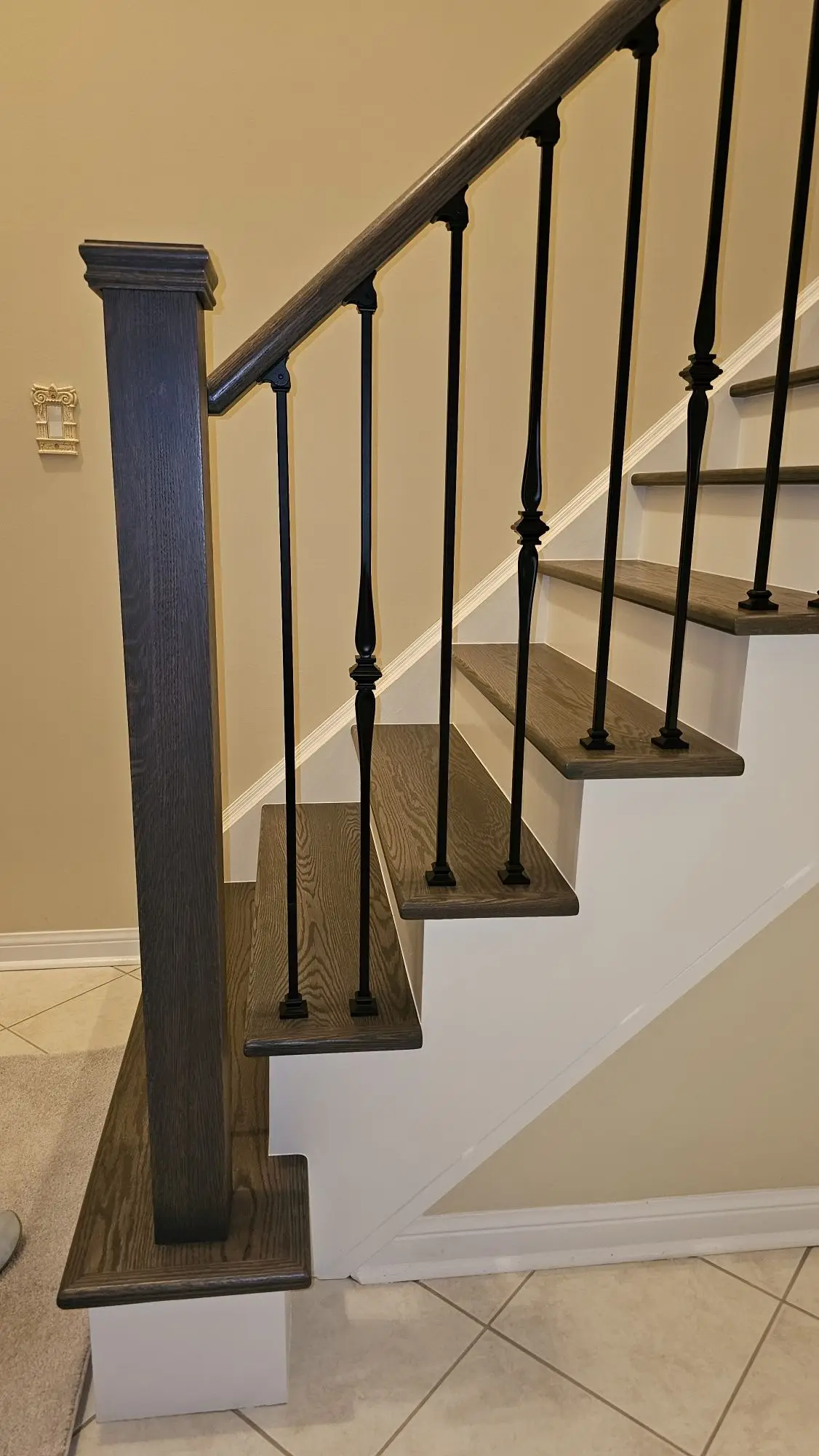 Modern staircase railing installation in Toronto.