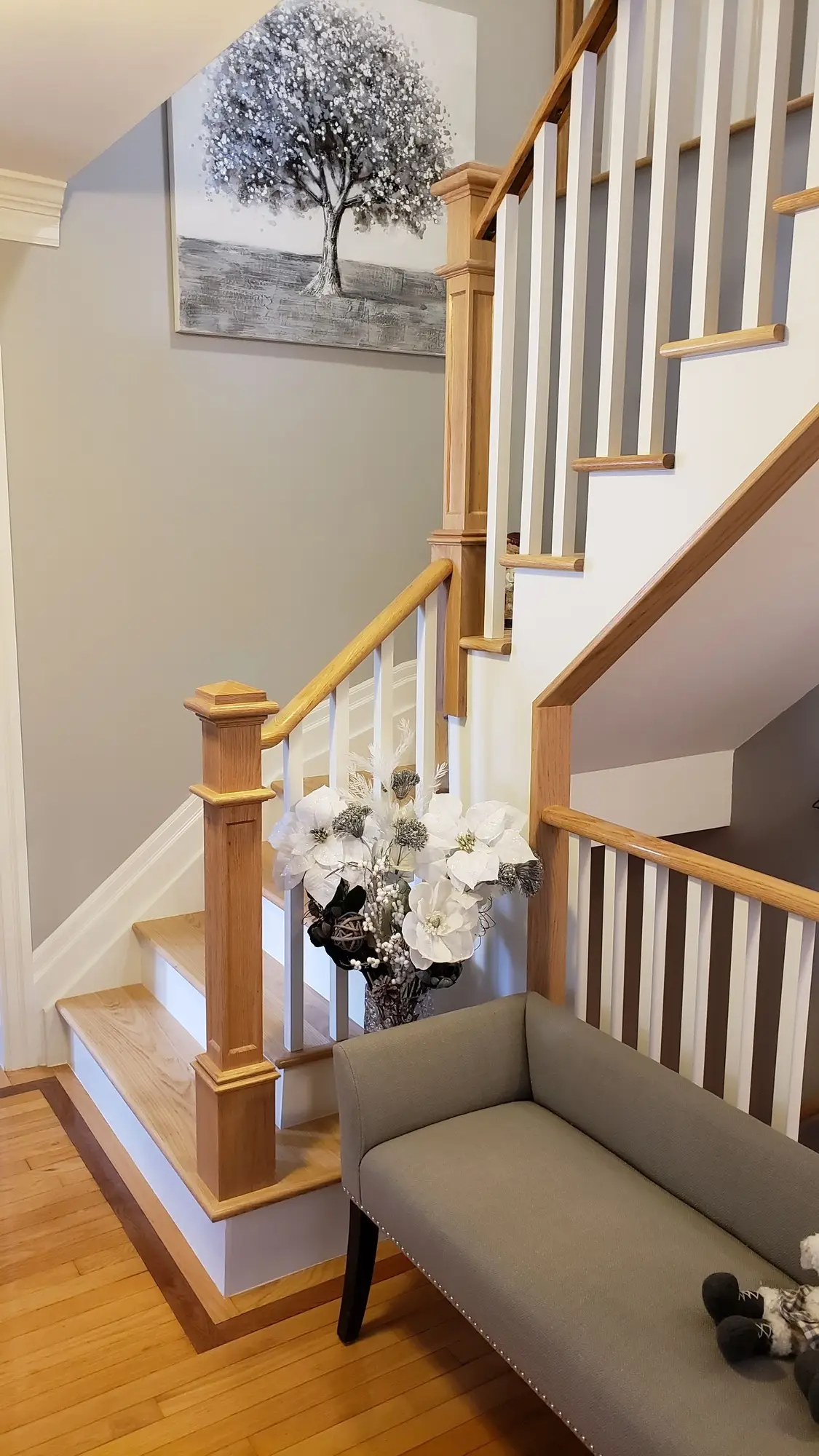 Hardwood staircase refinishing in Mississauga.