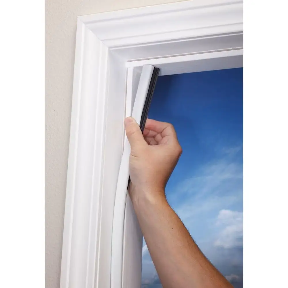 Weather stripping installation.