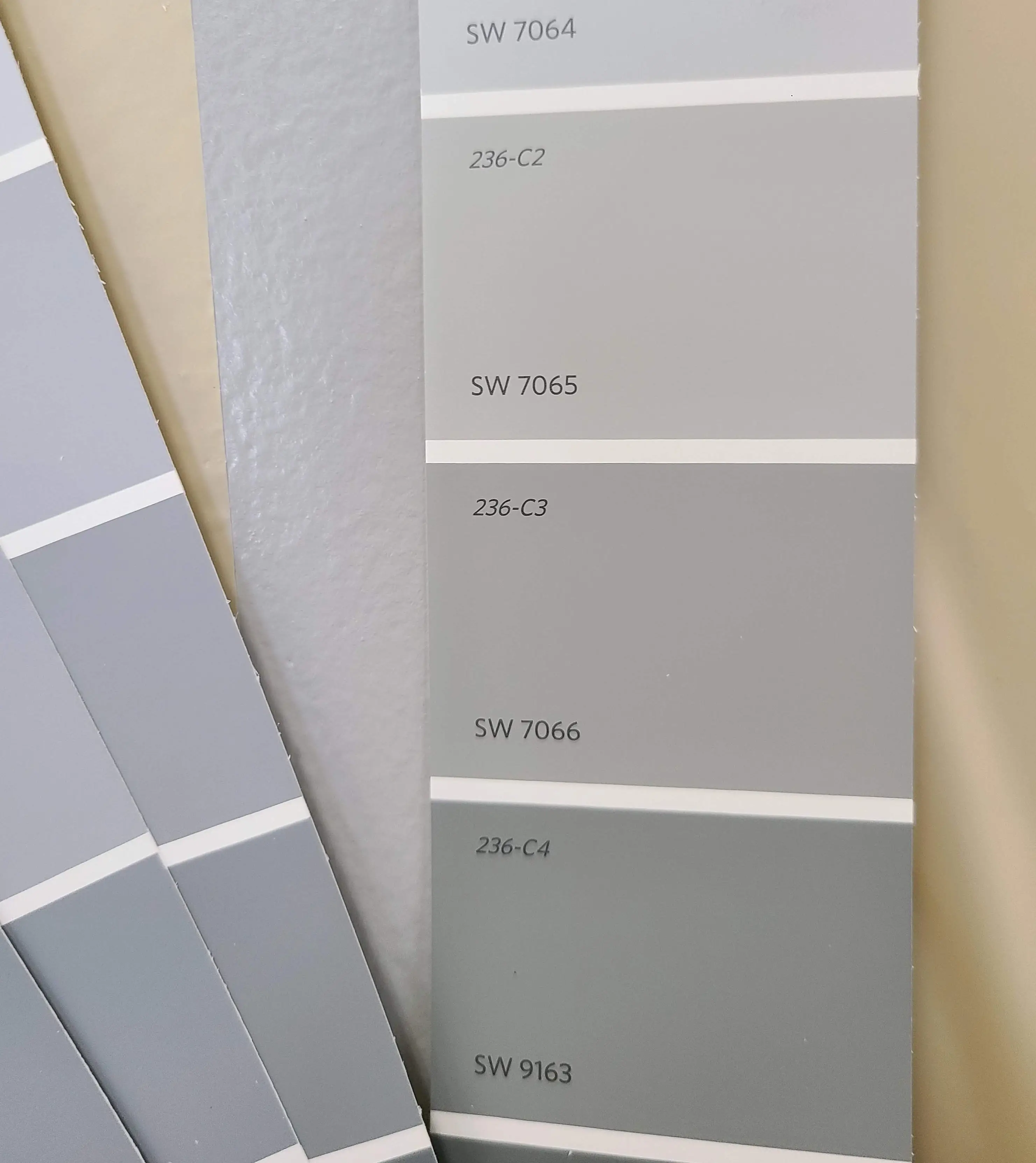 Designer colour selection and palette consultation for an upscale home.