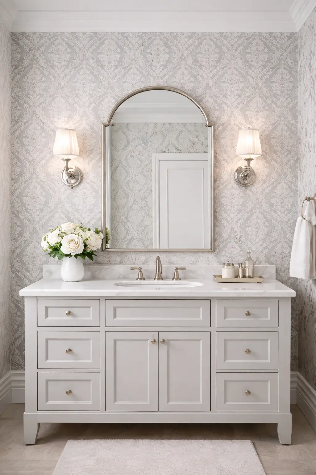 Wallpaper detail installation in Woodbridge.