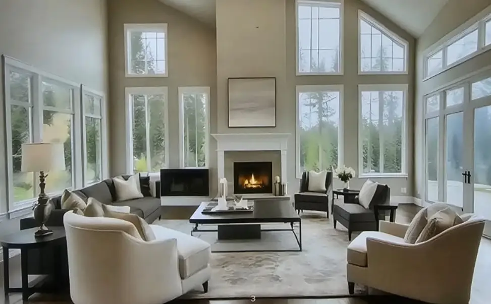 Modern vinyl double-glazed window installed in a bright living room.