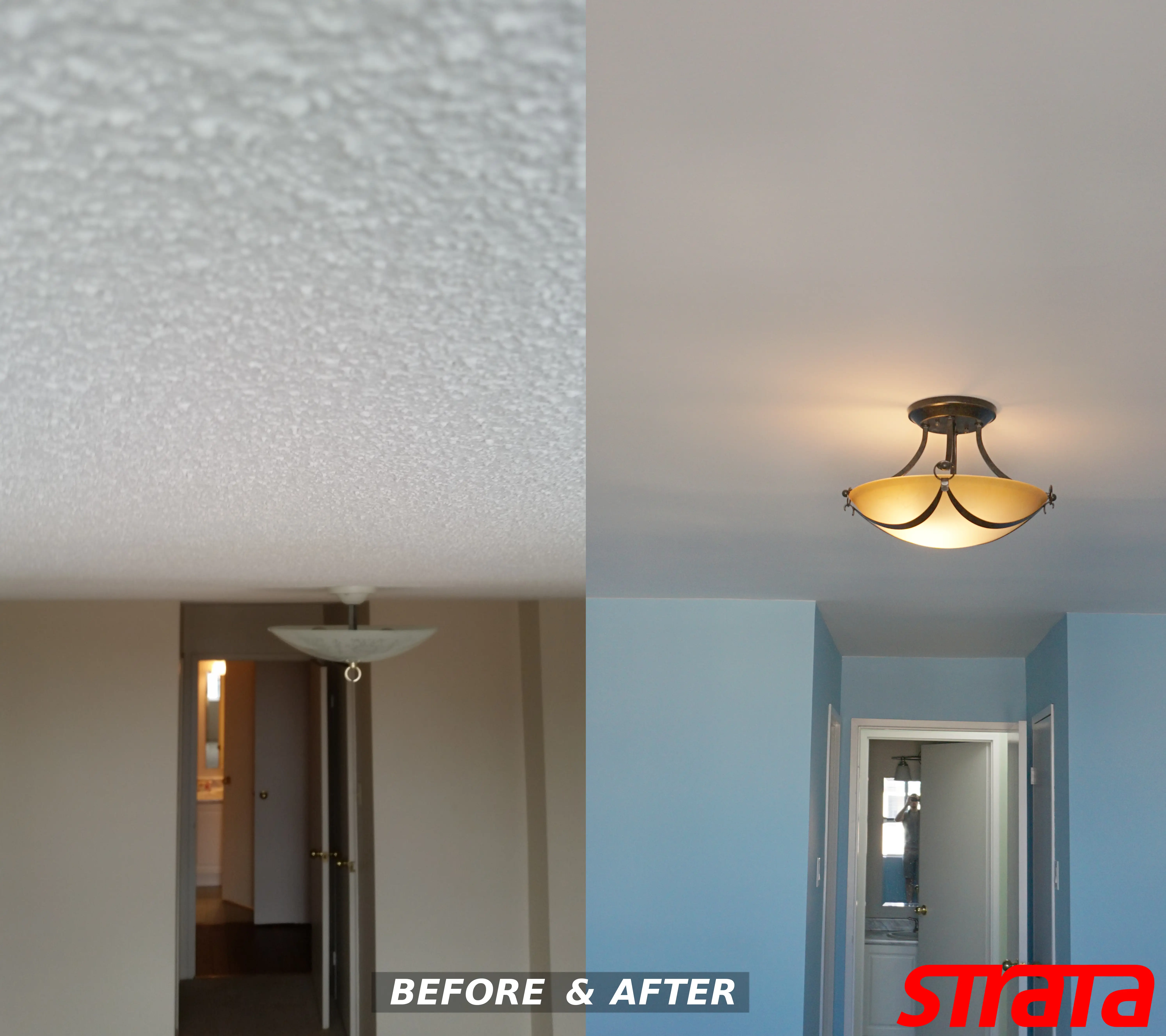 Vaughan home showcasing dust-free popcorn ceiling removal performed with Festool Planex sanding and HEPA filtration.