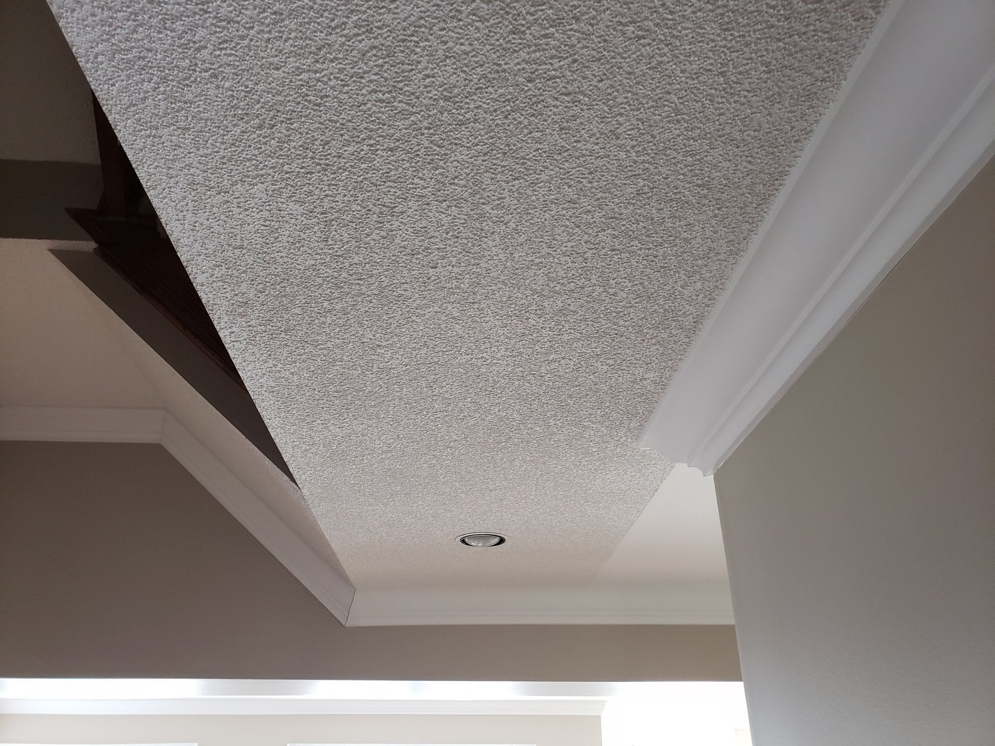 Smooth ceiling finish at edges and angles before